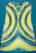 Women's Sundress Green and Yellow Rayon, size Large