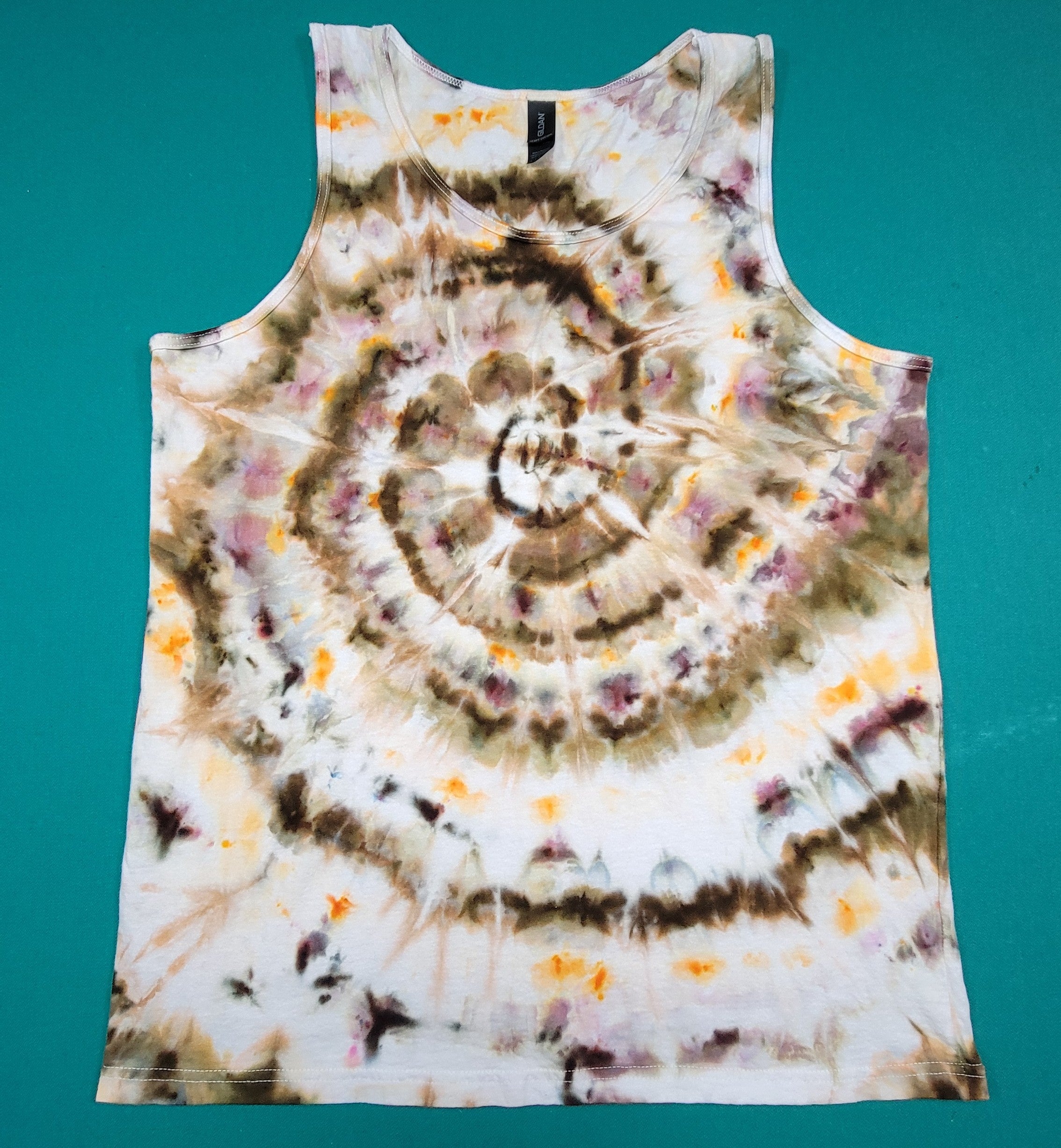 Tank Top Earth tone swirl, size Large