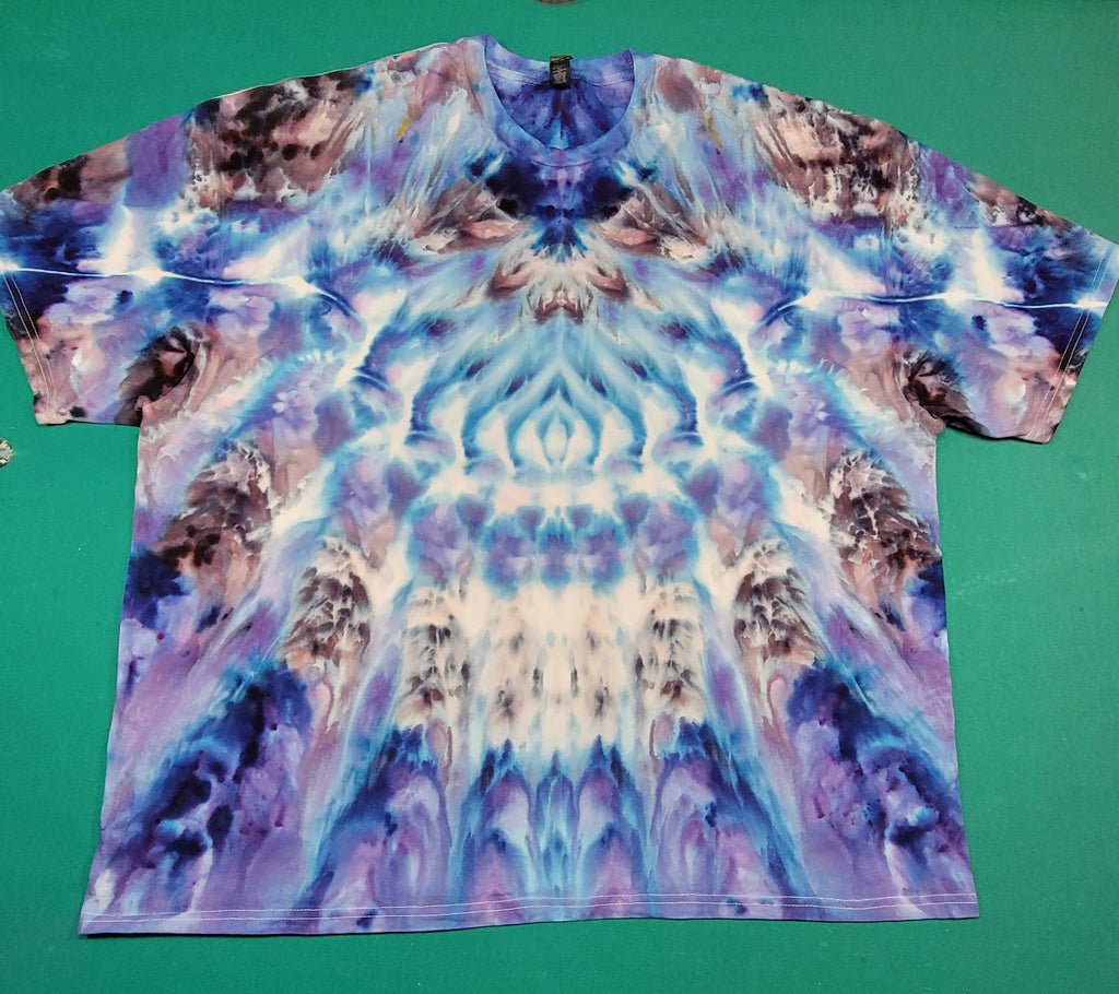 Colorful Ice Dye Rolled T-shirt, size 4xl