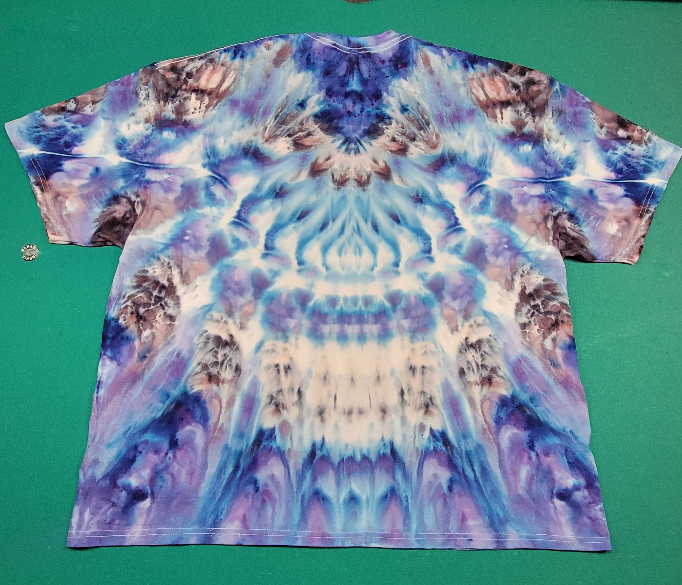 Colorful Ice Dye Rolled T-shirt, size 4xl