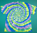 Colorful Swirl Blue and Yellow T-shirt, size XXL