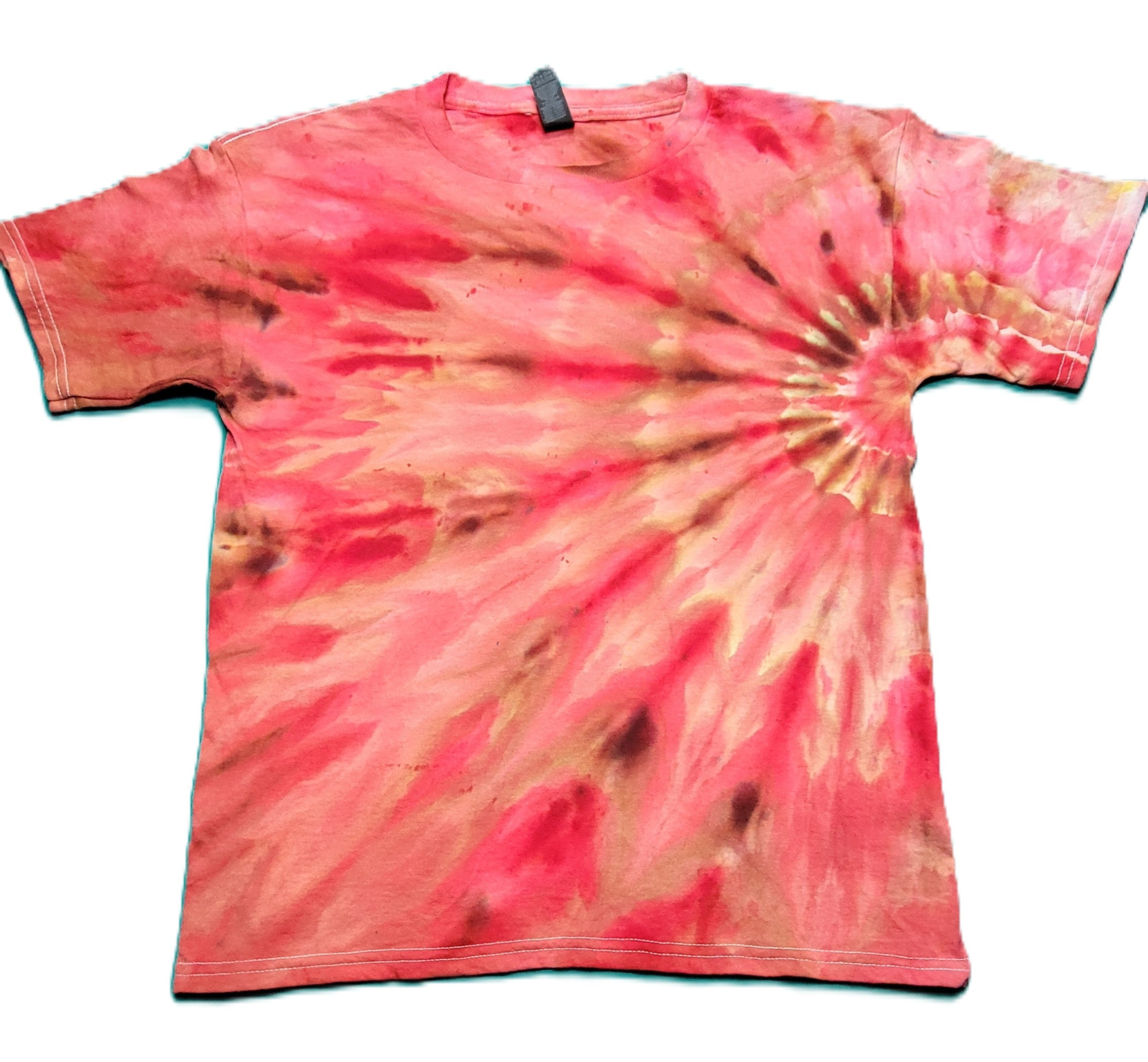 Colorful Peacock Ice Dye T-Shirt, Youth L